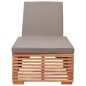 vidaXL Sonnenliege mit Dunkelgrauem Kissen Teak Massivholz vidaXL Sonnenliege mit Dunkelgrauem Kissen Teak Massivholz