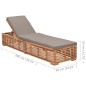 vidaXL Sonnenliege mit Dunkelgrauem Kissen Teak Massivholz vidaXL Sonnenliege mit Dunkelgrauem Kissen Teak Massivholz