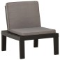vidaXL Garten-Lounge-Stuhl mit Auflage Kunststoff Grau vidaXL Garten-Lounge-Stuhl mit Auflage Kunststoff Grau
