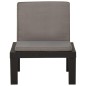 vidaXL Garten-Lounge-Stuhl mit Auflage Kunststoff Grau vidaXL Garten-Lounge-Stuhl mit Auflage Kunststoff Grau