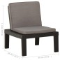vidaXL Garten-Lounge-Stuhl mit Auflage Kunststoff Grau vidaXL Garten-Lounge-Stuhl mit Auflage Kunststoff Grau