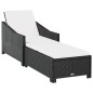 vidaXL Sonnenliege mit Cremeweißer Auflage Poly Rattan Schwarz vidaXL Sonnenliege mit Cremeweißer Auflage Poly Rattan Schwarz