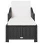 vidaXL Sonnenliege mit Cremeweißer Auflage Poly Rattan Schwarz vidaXL Sonnenliege mit Cremeweißer Auflage Poly Rattan Schwarz