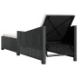 vidaXL Sonnenliege mit Cremeweißer Auflage Poly Rattan Schwarz vidaXL Sonnenliege mit Cremeweißer Auflage Poly Rattan Schwarz