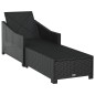 vidaXL Sonnenliege mit Cremeweißer Auflage Poly Rattan Schwarz vidaXL Sonnenliege mit Cremeweißer Auflage Poly Rattan Schwarz