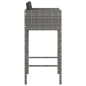 vidaXL Barhocker 2 Stk. mit Kissen Grau Poly Rattan vidaXL Barhocker 2 Stk. mit Kissen Grau Poly Rattan