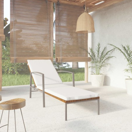 vidaXL Sonnenliege mit Auflage Poly Rattan Braun