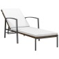 vidaXL Sonnenliege mit Auflage Poly Rattan Braun vidaXL Sonnenliege mit Auflage Poly Rattan Braun