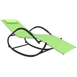 vidaXL Schaukelliege Grün Stahl und Textilene