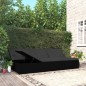 vidaXL Sonnenliege mit Auflagen Poly Rattan Schwarz vidaXL Sonnenliege mit Auflagen Poly Rattan Schwarz
