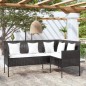 vidaXL Sofa in L-Form mit Kissen Poly Rattan Schwarz vidaXL Sofa in L-Form mit Kissen Poly Rattan Schwarz