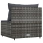 vidaXL Garten-Mittelsofa mit Kissen Grau Poly Rattan vidaXL Garten-Mittelsofa mit Kissen Grau Poly Rattan