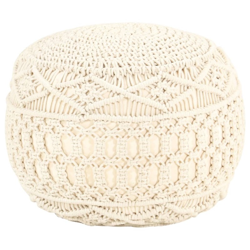 vidaXL Makramee Sitzpuff Handgefertigt 45x30 cm Baumwolle vidaXL Makramee Sitzpuff Handgefertigt 45x30 cm Baumwolle