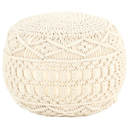 vidaXL Makramee Sitzpuff Handgefertigt 45x30 cm Baumwolle 