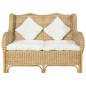 vidaXL 2-Sitzer-Sofa Natürliches Rattan und Leinen vidaXL 2-Sitzer-Sofa Natürliches Rattan und Leinen