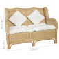 vidaXL 2-Sitzer-Sofa Natürliches Rattan und Leinen vidaXL 2-Sitzer-Sofa Natürliches Rattan und Leinen