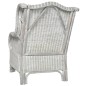 vidaXL Sessel mit Kissen Grau Natur-Rattan und Leinen vidaXL Sessel mit Kissen Grau Natur-Rattan und Leinen