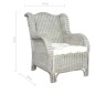 vidaXL Sessel mit Kissen Grau Natur-Rattan und Leinen vidaXL Sessel mit Kissen Grau Natur-Rattan und Leinen