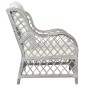 vidaXL Sessel mit Kissen Grau Natur-Rattan und Leinen vidaXL Sessel mit Kissen Grau Natur-Rattan und Leinen