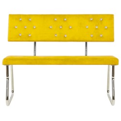 vidaXL Sitzbank 110 cm Senfgelb Samt