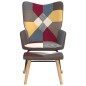 vidaXL Schaukelstuhl mit Hocker Patchwork Stoff vidaXL Schaukelstuhl mit Hocker Patchwork Stoff
