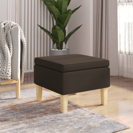 vidaXL Hocker mit Holzbeinen Dunkelbraun Stoff