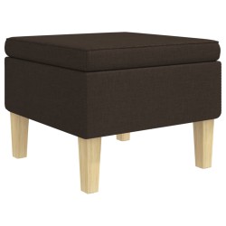vidaXL Hocker mit Holzbeinen Dunkelbraun Stoff