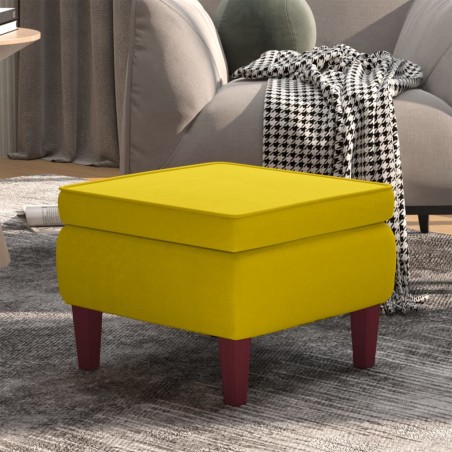 vidaXL Hocker mit Holzbeinen Gelb Samt