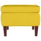 vidaXL Hocker mit Holzbeinen Gelb Samt vidaXL Hocker mit Holzbeinen Gelb Samt