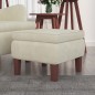 vidaXL Hocker mit Holzbeinen Creme Samt vidaXL Hocker mit Holzbeinen Creme Samt