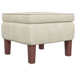 vidaXL Hocker mit Holzbeinen Creme Samt