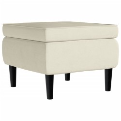 vidaXL Hocker mit Holzbeinen Creme Samt