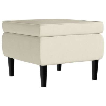 vidaXL Hocker mit Holzbeinen Creme Samt