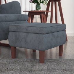 vidaXL Hocker mit Holzbeinen Dunkelgrau Samt