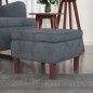 vidaXL Hocker mit Holzbeinen Dunkelgrau Samt vidaXL Hocker mit Holzbeinen Dunkelgrau Samt