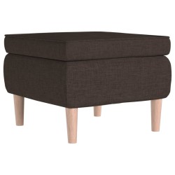 vidaXL Hocker mit Holzbeinen Dunkelbraun Stoff