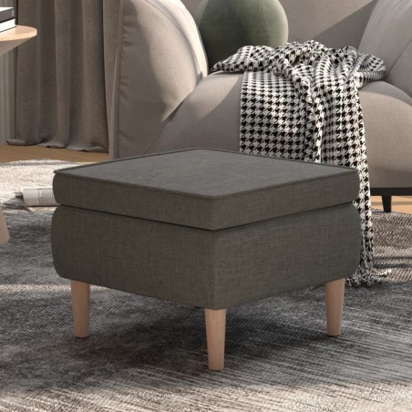 vidaXL Hocker mit Holzbeinen Dunkelgrau Stoff