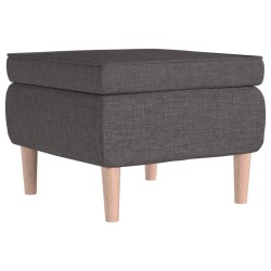 vidaXL Hocker mit Holzbeinen Dunkelgrau Stoff