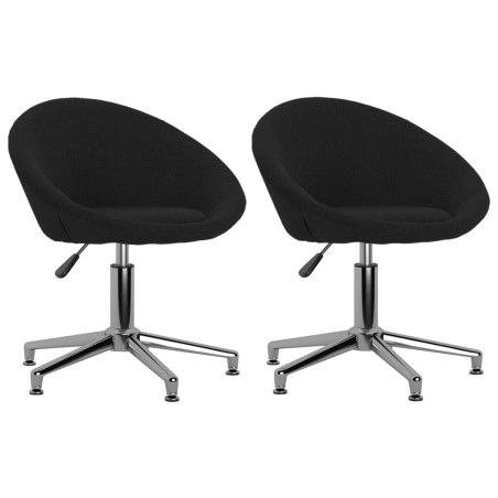 vidaXL Esszimmerstühle 2 Stk. Drehbar Schwarz Stoff
