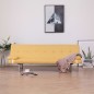 vidaXL Schlafsofa mit zwei Kissen Gelb Polyester vidaXL Schlafsofa mit zwei Kissen Gelb Polyester