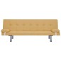 vidaXL Schlafsofa mit zwei Kissen Gelb Polyester vidaXL Schlafsofa mit zwei Kissen Gelb Polyester