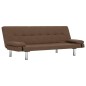 vidaXL Schlafsofa mit zwei Kissen Braun Polyester vidaXL Schlafsofa mit zwei Kissen Braun Polyester