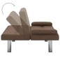 vidaXL Schlafsofa mit zwei Kissen Braun Polyester vidaXL Schlafsofa mit zwei Kissen Braun Polyester