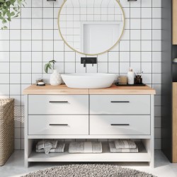 Waschtischplatte 140x40x6 cm Massivholz Unbehandelt
