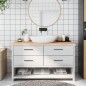 Waschtischplatte 140x40x6 cm Massivholz Unbehandelt Waschtischplatte 140x40x6 cm Massivholz Unbehandelt