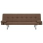 vidaXL Schlafsofa mit zwei Kissen Braun Polyester vidaXL Schlafsofa mit zwei Kissen Braun Polyester