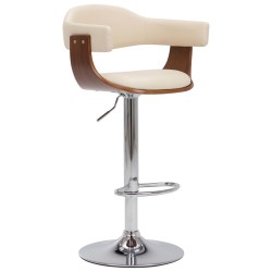 vidaXL Barhocker 2 Stk. Creme Bugholz und Kunstleder 