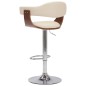 vidaXL Barhocker 2 Stk. Creme Bugholz und Kunstleder vidaXL Barhocker 2 Stk. Creme Bugholz und Kunstleder