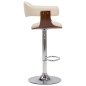 vidaXL Barhocker 2 Stk. Creme Bugholz und Kunstleder vidaXL Barhocker 2 Stk. Creme Bugholz und Kunstleder