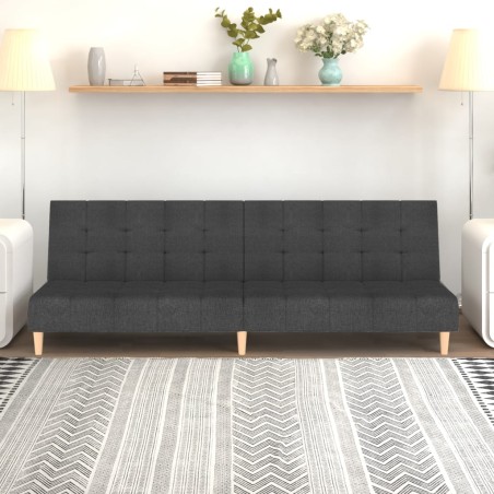 vidaXL Schlafsofa 2-Sitzer Dunkelgrau Stoff